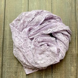Lavender blush pink lace silk scarf wrap hijab new